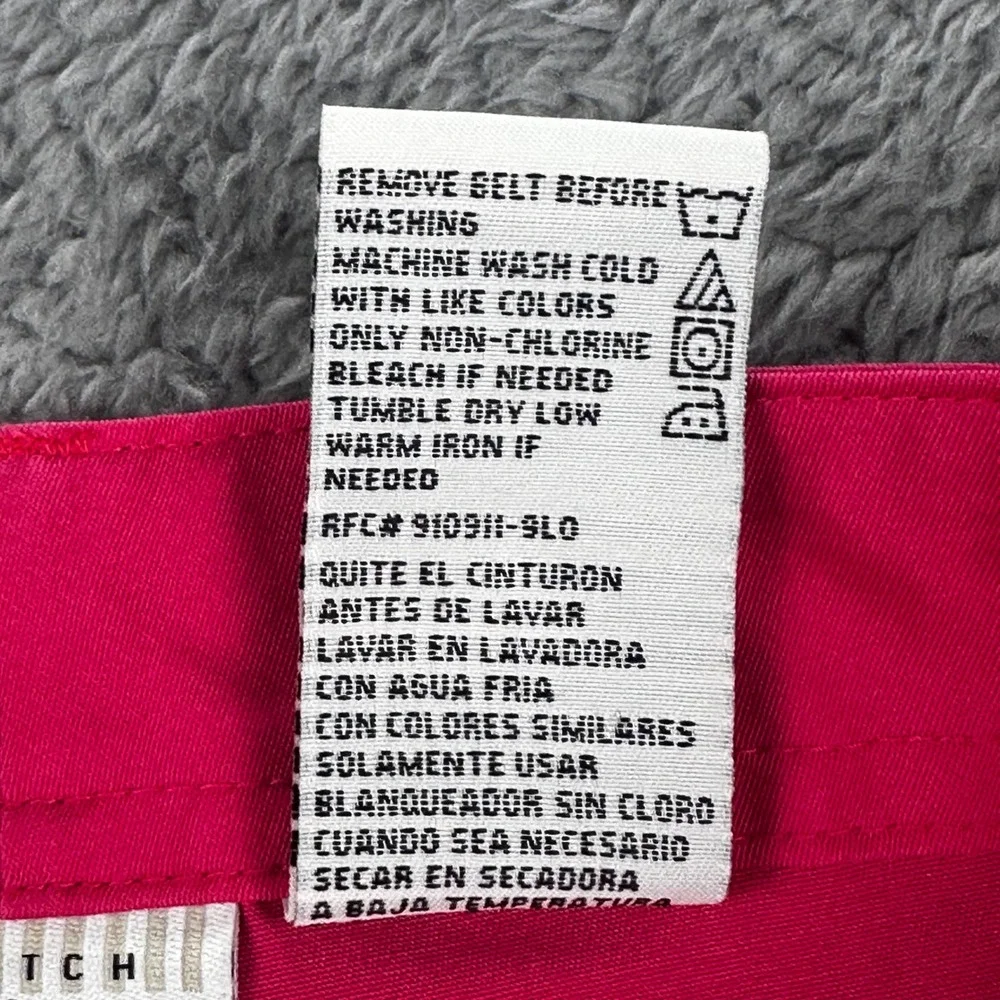 White Stag Capri Pants Women 10 Coral Pink Stretch‎ Belted WS513240